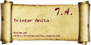 Trinter Anita névjegykártya